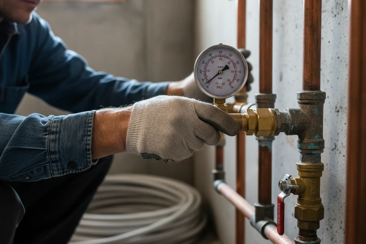 Pressure testing a repaired line during Water Line Repair in Grover Beach